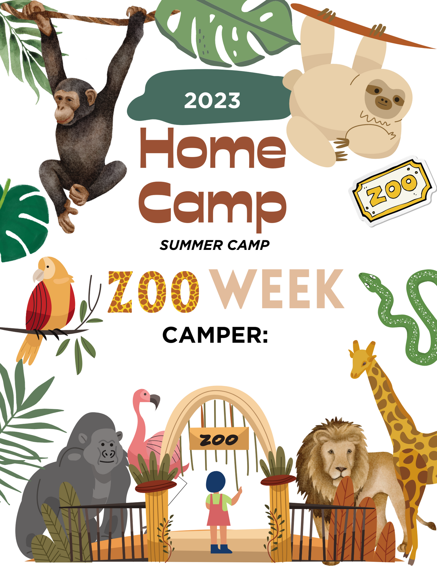 HOME CAMP - ZOO WEEK