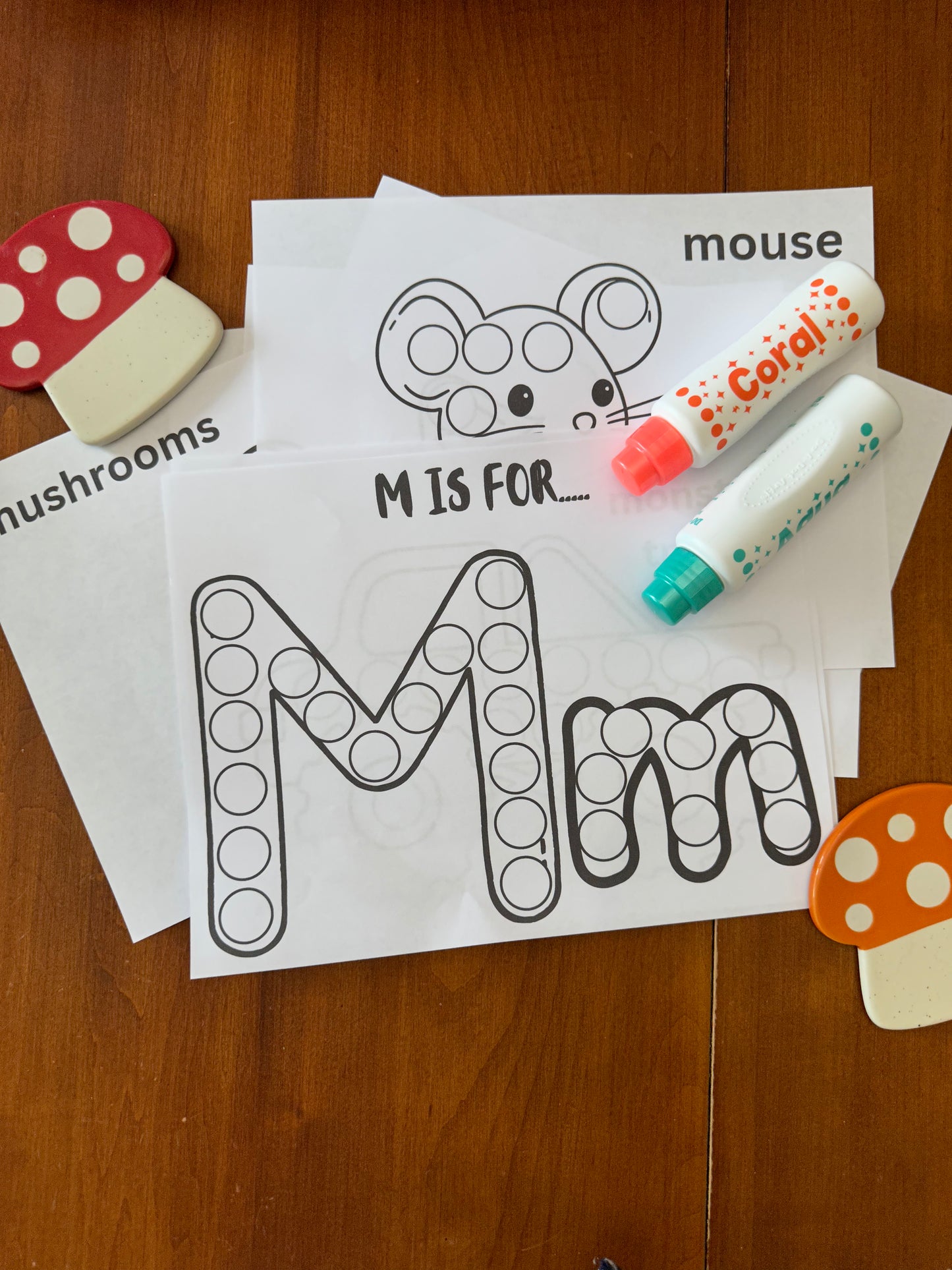 Alphabet Dots: Letter M